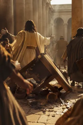 Jesus Cleansing the Temple Courtyard Scene