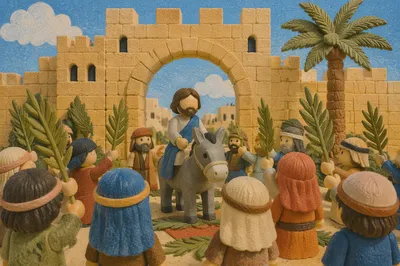 Jesus Enters Jerusalem on Donkey