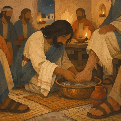 Jesus Foot Washing in Upper Room