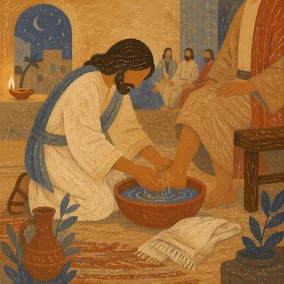 Humble Foot Washing in the Upper Room