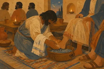Jesus Foot Washing in Upper Room