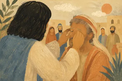 Jesus Healing the Blind Man’s Eyes