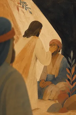 Jesus Heals the Blind Man Quietly