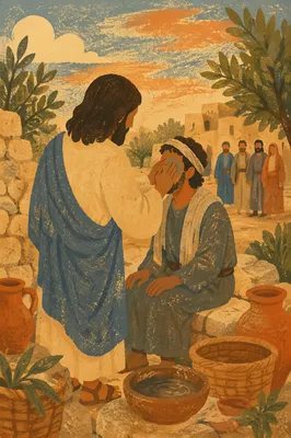 Jesus Healing the Blind Man with Clay