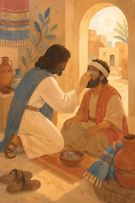 Jesus Healing the Blind Man with Clay