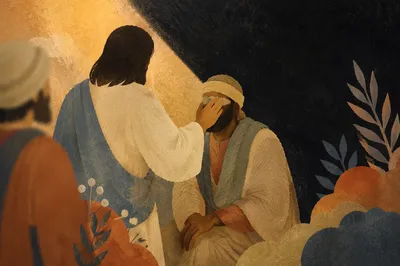 Jesus Heals the Blind Man with Clay