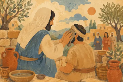 Jesus Healing the Blind Man with Clay