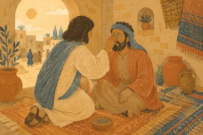 Jesus Healing the Blind Man with Clay