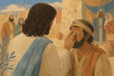 Jesus Heals the Blind Man with Clay
