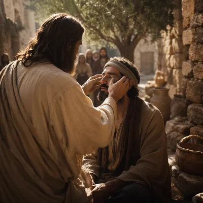 Jesus Healing the Blind Man with Clay