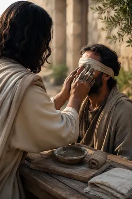 Jesus Healing the Blind Man with Clay