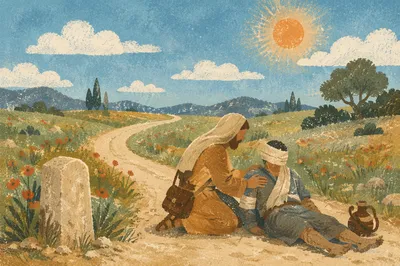 Good Samaritan Compassion on a Country Road