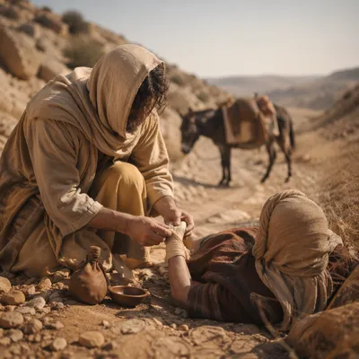 Good Samaritan Helping on Desert Road