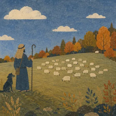 Shepherd Searching for the Lost Sheep
