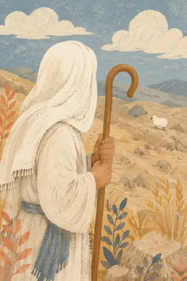 Shepherd Searching the Hillside for Lost Sheep