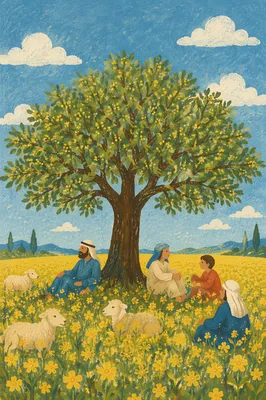 Mustard Seed Parable Tree in Golden Field