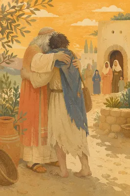 Prodigal Son Embraced by His Father