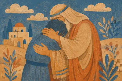 Prodigal Son Father Embrace Relief Scene