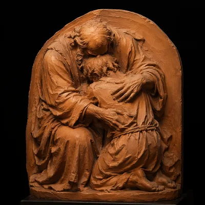 Prodigal Son Father Embrace Bas-Relief