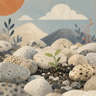 Seedling on Rocky Ground Parable Scene