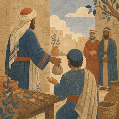 Master Entrusting Coins to Faithful Servant
