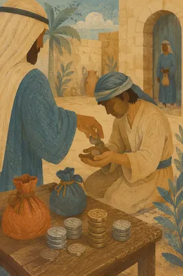 Master Giving Talents in Ancient Courtyard