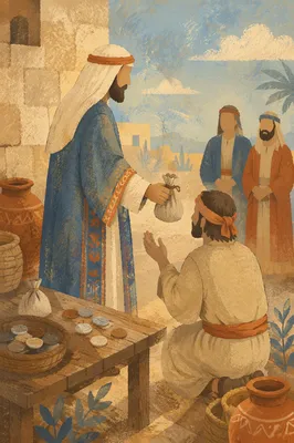 Master Entrusting Coins to Faithful Servant