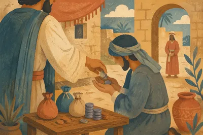 Master Giving Talents in Ancient Courtyard