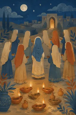 Ten Virgins with Lamps at Dusk