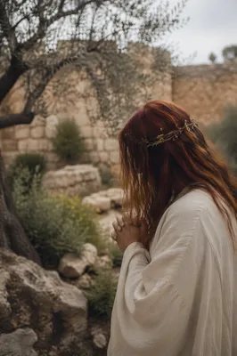 Jesus Praying Alone in Gethsemane Garden