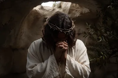 Jesus Praying Alone in Gethsemane Garden