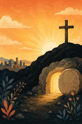 Jesus Resurrection Empty Tomb at Sunrise