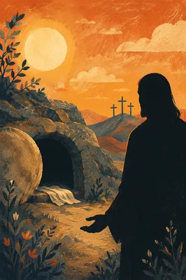Empty Tomb Sunrise Resurrection Scene