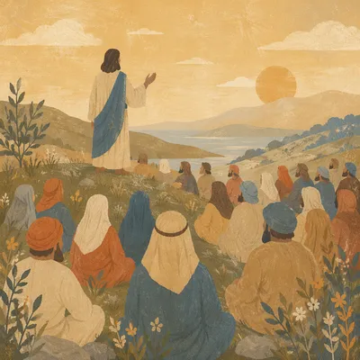 Jesus Teaching the Crowd on Hillside