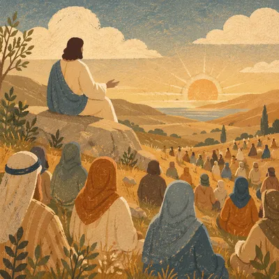 Jesus Teaching the Crowd on Hillside