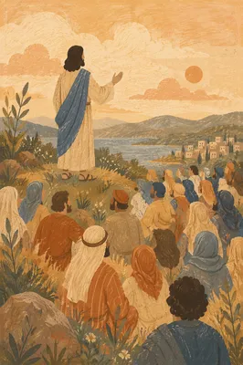 Jesus Teaching the Crowd on Hillside