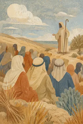 Jesus Teaching the Crowd on Hillside