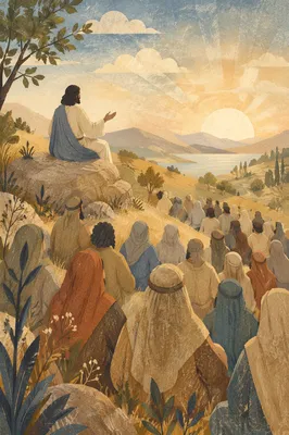 Jesus Teaching the Crowd on Hillside