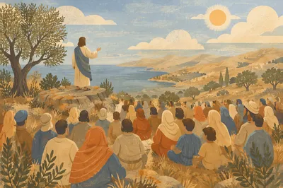 Jesus Teaching the Crowd on Hillside