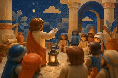 Jesus Teaching in Temple Court Diorama