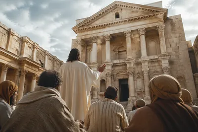 Jesus Teaching in Ancient Temple Courts