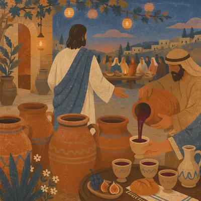Jesus Turns Water Into Wine at Cana