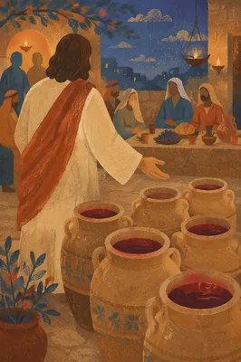 Jesus Turns Water to Wine at Cana