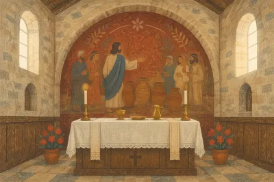 Cana Wedding Miracle Chapel Mural Scene
