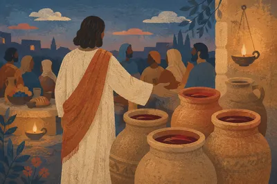 Jesus Turns Water to Wine at Cana
