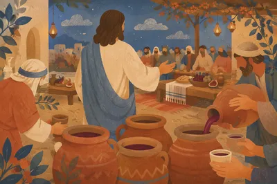 Jesus Turns Water to Wine at Cana