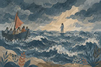 Jesus Walking on Stormy Sea