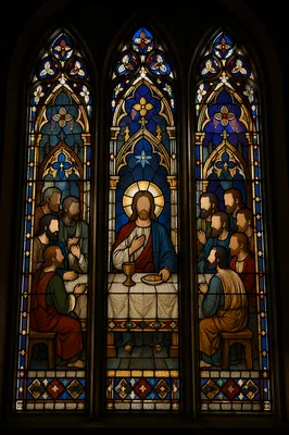Last Supper Stained Glass Chapel Window