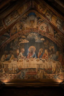 Last Supper Mural on Wooden Vault