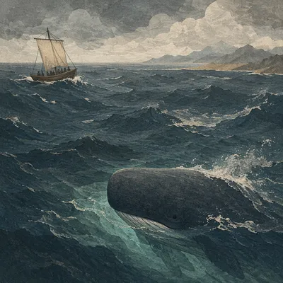 Jonah Storm at Sea with Whale